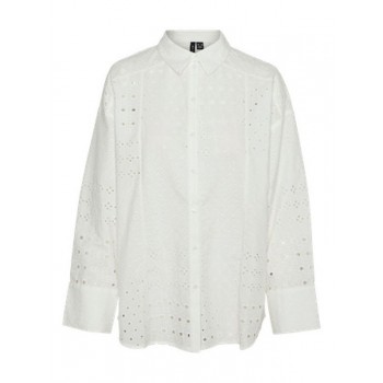 Vero Moda VMGIGI LS OVERSIZED SHIRT WVN GA 10320112 snow white