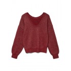 Vero moda VMELLIE SHINE LS U-BACK PULLOVER BOO 10331546 syrah w silver lurex