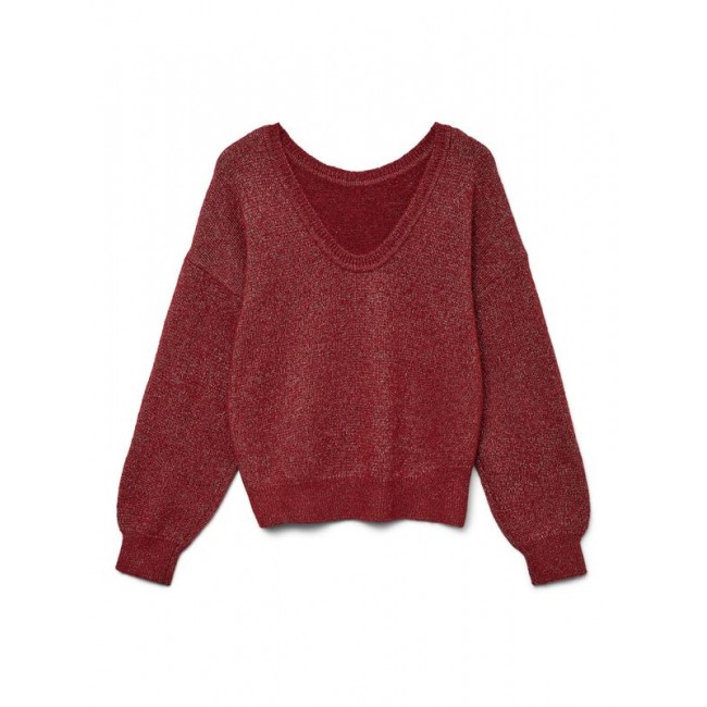 Vero moda VMELLIE SHINE LS U-BACK PULLOVER BOO 10331546 syrah w silver lurex