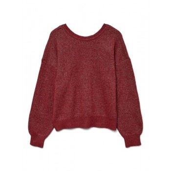 Vero moda VMELLIE SHINE LS U-BACK PULLOVER BOO 10331546 syrah w silver lurex