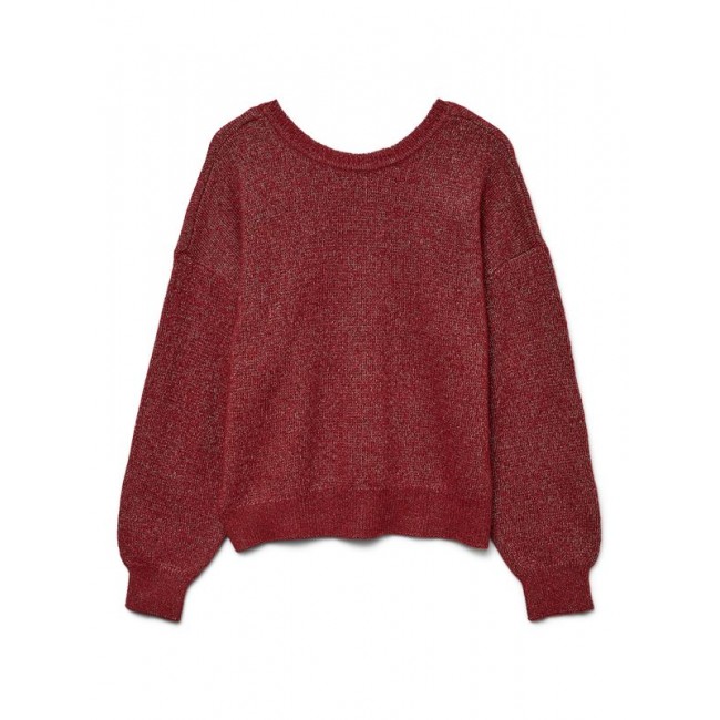 Vero moda VMELLIE SHINE LS U-BACK PULLOVER BOO 10331546 syrah w silver lurex
