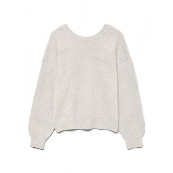 Vero moda VMELLIE SHINE LS U-BACK PULLOVER BOO 10331546 birch w silver lurex