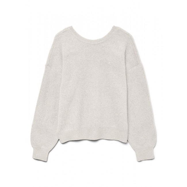 Vero moda VMELLIE SHINE LS U-BACK PULLOVER BOO 10331546 birch w silver lurex