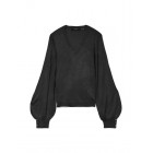 Vero moda VMILONA LS V-NECK BUTTON PULLOVER BOO 10331577 black w silver lurex