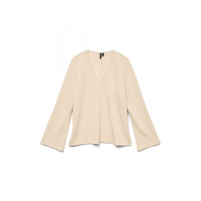 Vero moda VMADELINE L/S LOOSE V-NECK TOP JRS EXP 10332412 4800140 pumice stone