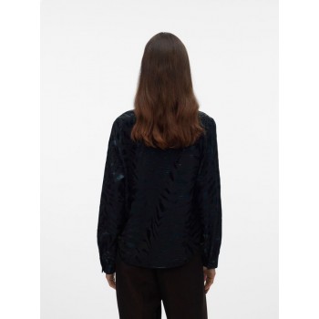 Vero moda VMCARLA FOIL L/S SHIRT WVN GA 10335241 4847985 black black zebra foil