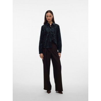 Vero moda VMCARLA FOIL L/S SHIRT WVN GA 10335241 4847985 black black zebra foil