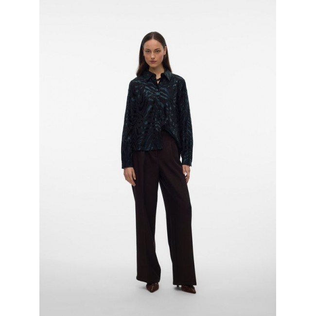 Vero moda VMCARLA FOIL L/S SHIRT WVN GA 10335241 4847985 black black zebra foil