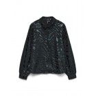 Vero moda VMCARLA FOIL L/S SHIRT WVN GA 10335241 4847985 black black zebra foil