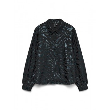 Vero moda VMCARLA FOIL L/S SHIRT WVN GA 10335241 4847985 black black zebra foil