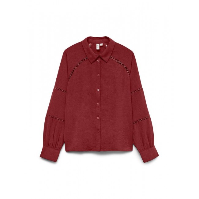 Vero moda VMGUSLA L/S SHIRT WVN BTQ GA 10335902 4900079 syrah