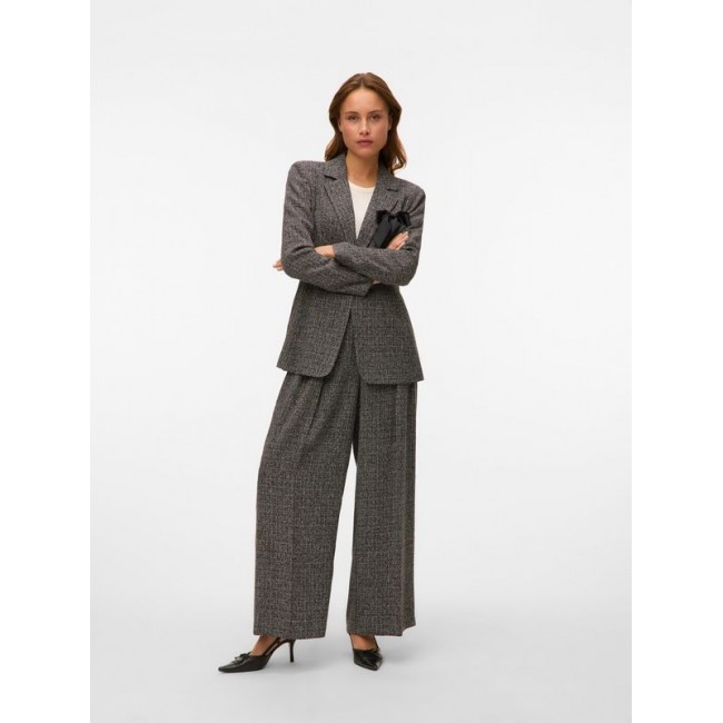 Vero moda VMPERLE MW SUPER WIDE PANT 10336076 4849863 black salt and pepper Vero moda VMPERLE MW SUPER WIDE PANT 10336076 4849863 black salt and pepper