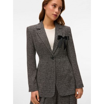 Vero moda VMPERLE LS FITTED BOW BLAZER 10336081 4849880 black salt and pepper