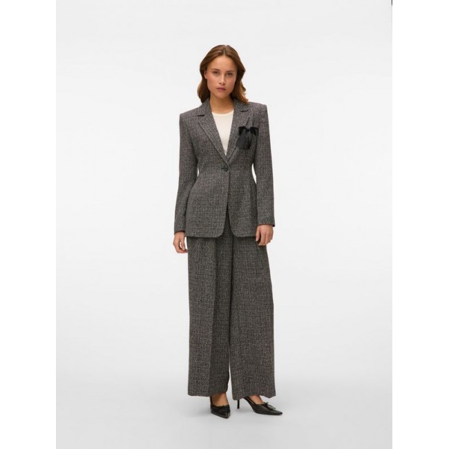 Vero moda VMPERLE LS FITTED BOW BLAZER 10336081 4849880 black salt and pepper