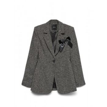 Vero moda VMPERLE LS FITTED BOW BLAZER 10336081 4849880 black salt and pepper