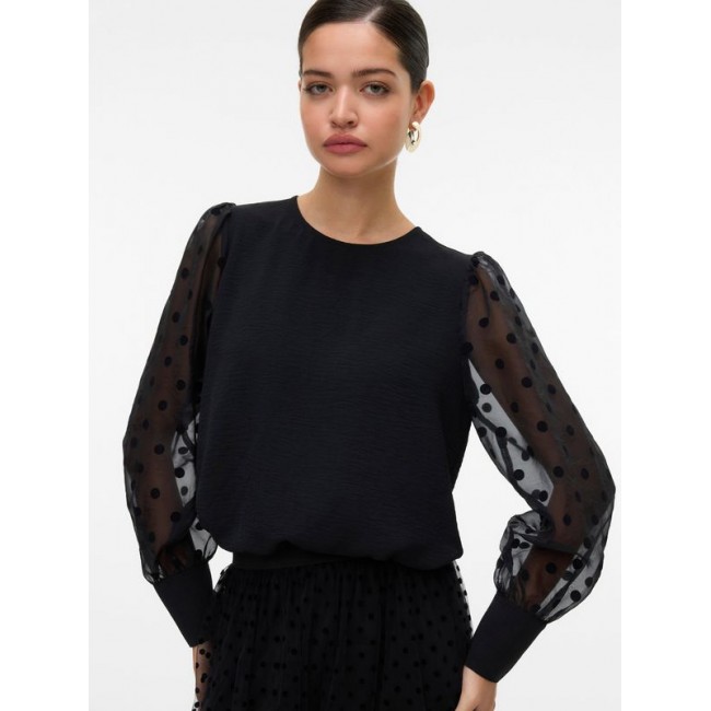 Vero moda VMALVA DETAIL LS TOP WVN 10337474 4867732 black