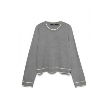 Vero moda VMGOLD LS O-NECK DOUBLE CONTRAST PULL 10337624 4966993 medium grey melange w birch
