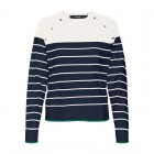 Vero moda VMALMA LS O-NECK RAGLAN PULLOVER BOO 10300043 navy blazer snow whitewboaphorus contrast