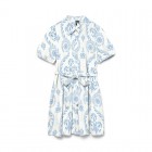 Vero moda VMDICTHE 2/4 SHORT VOLUME DRESS WVN GA 10303728 snow white hari airy blue