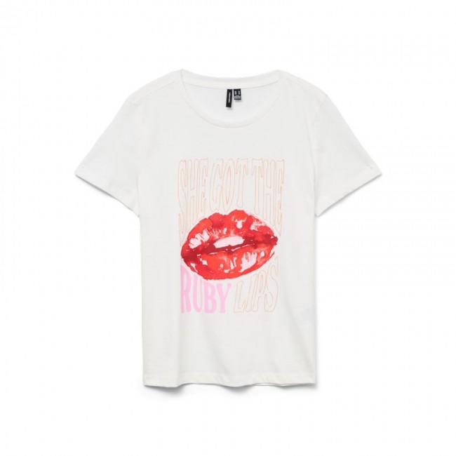 Vero moda VMSORI FRANCIS SS TOP BOX JRS GA 10325320 snow white ruby lips