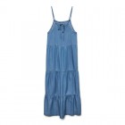 Vero moda VMFLEUR SL 7/8 LAYER TENCEL DRESS GA 10326075 medium blue denim