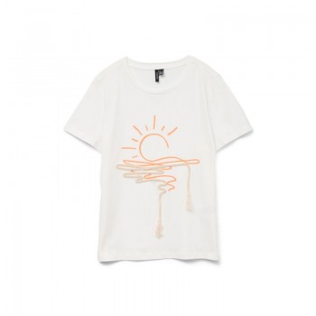 Vero moda VMSINANE FRANCIS SS TOP BOX JRS GA 10327139 snow white sun