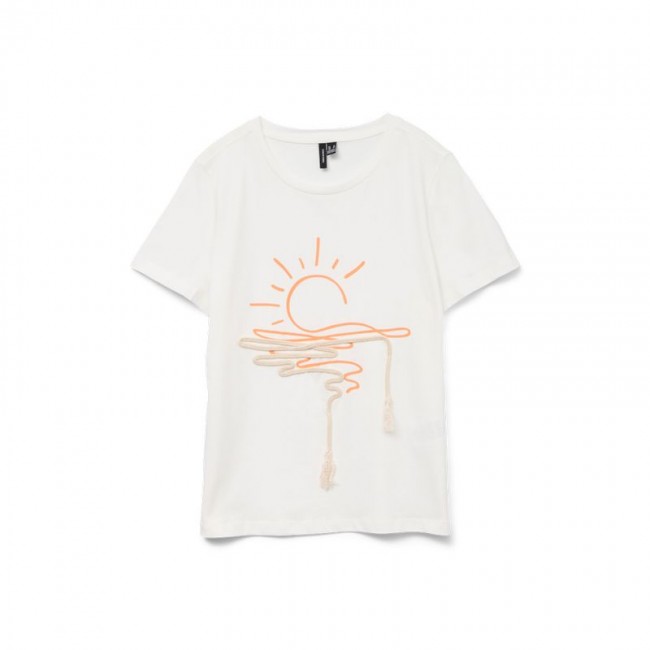 Vero moda VMSINANE FRANCIS SS TOP BOX JRS GA 10327139 snow white sun Vero moda VMSINANE FRANCIS SS TOP BOX JRS GA 10327139 snow white sun