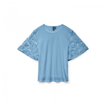 Vero moda VMPANNA 2/4 TOP JRS 10329679 airy blue
