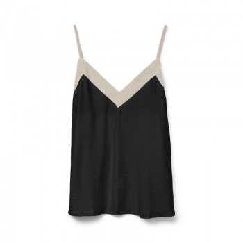 Vero moda VMDENISE SINGLET TOP WVN BTQ GA 10329790 black birch