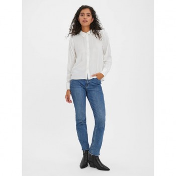 vero moda VMBEAUTY LS SHIRT WVN GA NOOS 10269526-snow white