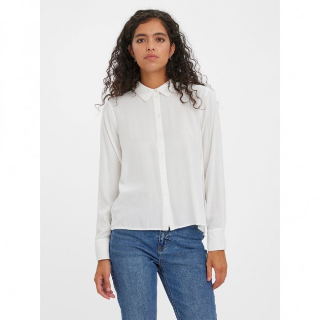 vero moda VMBEAUTY LS SHIRT WVN GA NOOS 10269526-snow white