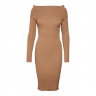 vero moda VMWILLOW LS OFF-SHOULDER KNEE DRESS 12-10271086-tigers