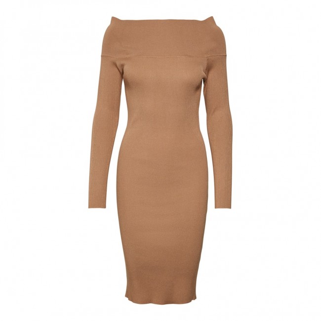 vero moda VMWILLOW LS OFF-SHOULDER KNEE DRESS 12-10271086-tigers