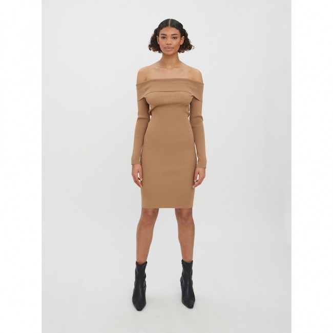 vero moda VMWILLOW LS OFF-SHOULDER KNEE DRESS 12-10271086-tigers