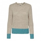 ONLY ONLMELLA L/S CONTRAST PULLOVER BF KNT 15272627 PUMICE STONE MELANGE/CAPRI BREEZE MELANGE