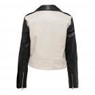 ONLY ONLADINE FAUX LEATHER BIKER JKT CC OTW 15260000  PUMICE STONE BLACK SLEEVES