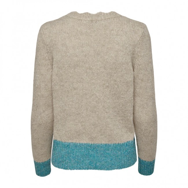 ONLY ONLMELLA L/S CONTRAST PULLOVER BF KNT 15272627 PUMICE STONE MELANGE/CAPRI BREEZE MELANGE
