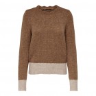 ONLY ONLMELLA L/S CONTRAST PULLOVER BF KNT 15272627 BISTRE MELANGE/PUMICE STONE MELANGE
