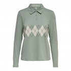 ONLANE L/S REG POLO CHECK TOP CS JRS  15259512 AQUA GREY